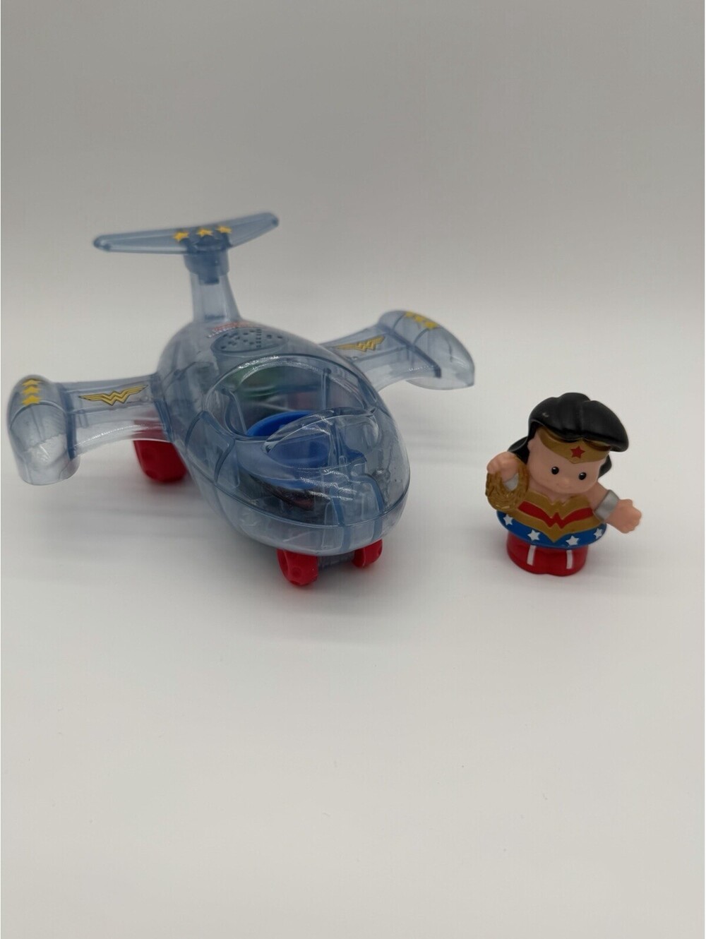 Fisher Price Little People Wonder Woman Talking Invisible Jet Plane Figure